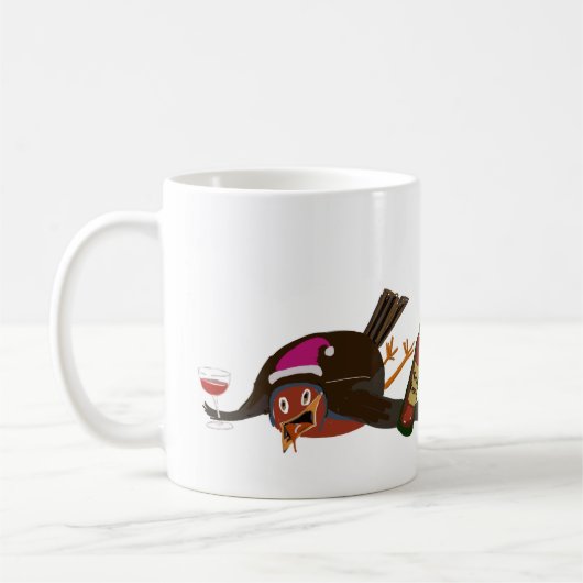Keramische mok met Flat Out Robin-design (Links)