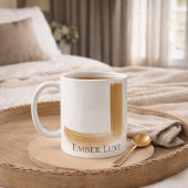 Keramische mok met geborsteld luxe goud streep
