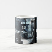 Keramische Mok met hedendaags kunstdecor: Blauwen (Center)