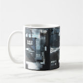 Keramische Mok met hedendaags kunstdecor: Blauwen (Links)