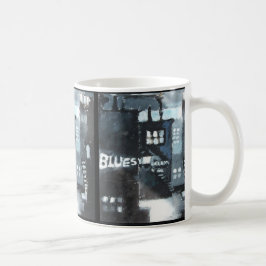 Keramische Mok met hedendaags kunstdecor: Blauwen