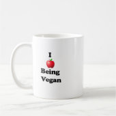 Keramische mok met I Love Being Vegan-design (Links)