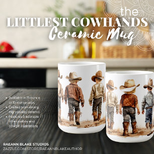 Keramische mok met kleinste cowboys