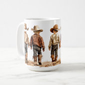 Keramische mok met kleinste cowboys (Voorkant links)