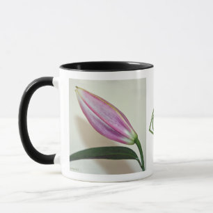 Keramische Mok met Lily Bud, Black Handle en Insid