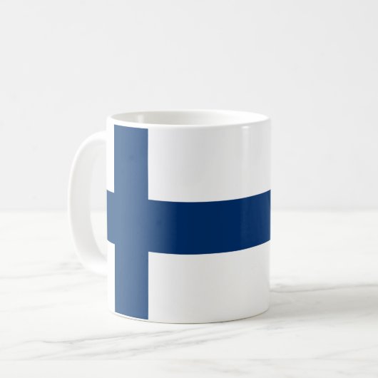 Keramische Mok onder Finse vlag (Voorkant links)