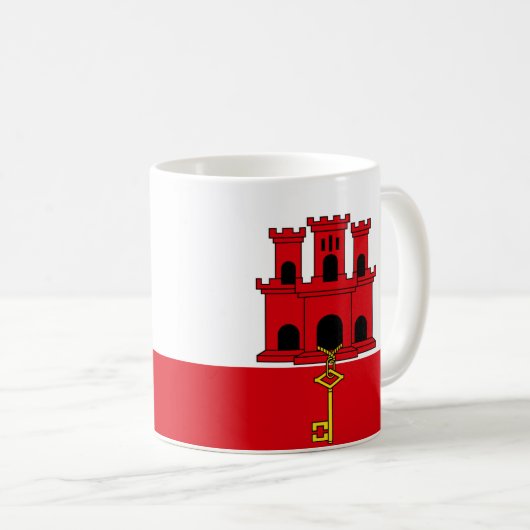 Keramische Mok van de Gibraltar Flag (Voorkant rechts)