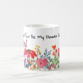 Keramische Mok Waterverf wilde bloem meisje cadeau (Center)