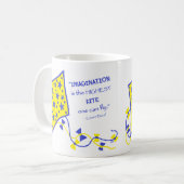 Keramische mok - Whimsical vlieger met spreuk (Voorkant links)