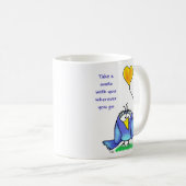 Keramische mok - Whimsical vogel met spreuk (Voorkant rechts)
