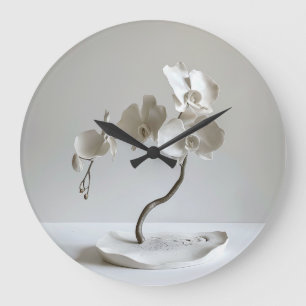 Keramische Neutrale Orchidee Taupe Grote Klok