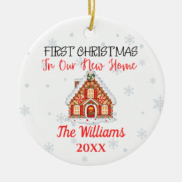 Keramische Nieuwe Huis Kerstmis Gepersonaliseerd Keramisch Ornament