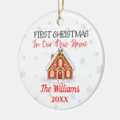 Keramische Nieuwe Huis Kerstmis Gepersonaliseerd Keramisch Ornament (Links)