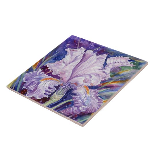 Keramische "Night Iris"-tegel Tegeltje (Zijkant)