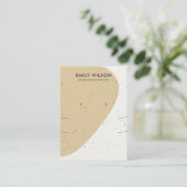 KERAMISCHE OKERGOLF LANGE KETTING OORBEL DISPLAY VISITEKAARTJE (Staand voorkant)