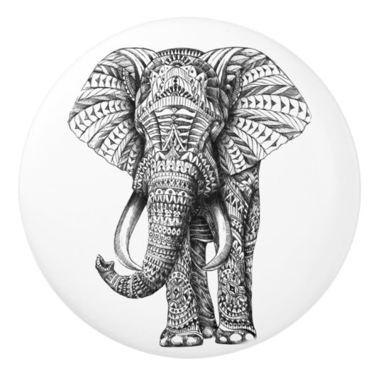 Keramische olifant deur knop (Voorkant)