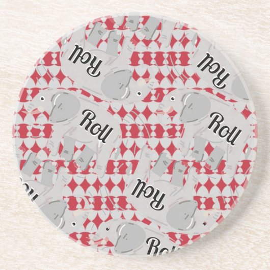 Keramische onderzetter “Elephant on a Roll” (Voorkant)