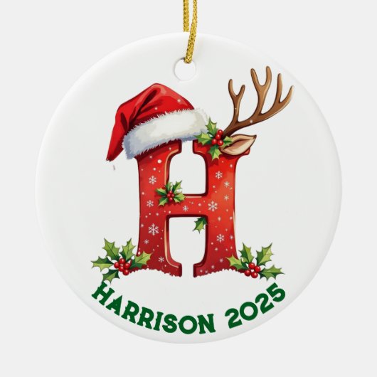 Keramische ornament letter h (Voorkant)