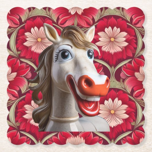 Keramische paarden coaster kartonnen onderzetters (Voorkant)