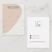 KERAMISCHE PERZIK GOLF LANGE KETTING OORBEL DISPLA VISITEKAARTJE (Voorkant / Achterkant)