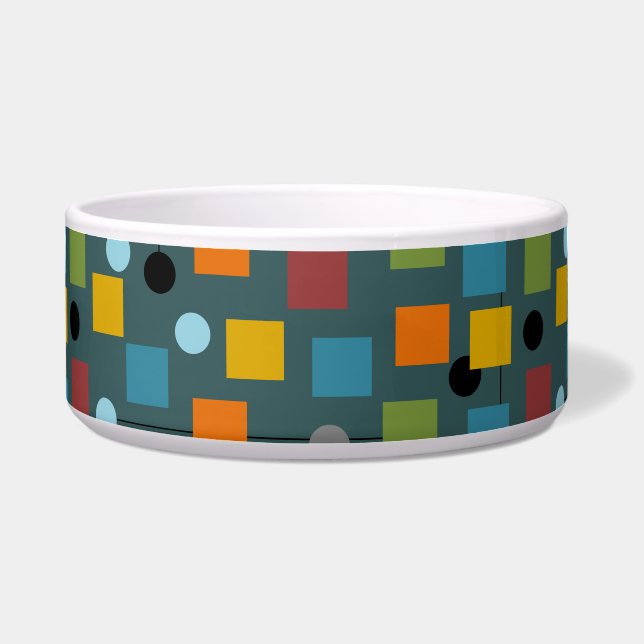 Keramische Pet Bowl - Mid-Century Modern 1.3 Naadl Voerbakje (Voorkant)