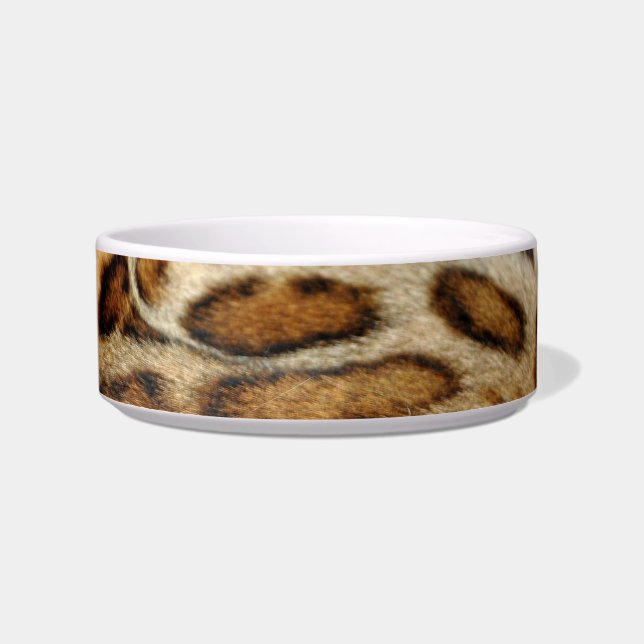 Keramische Pet Food Bowl - Bengaal Cat / Leopard P Voerbakje (Voorkant)