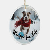 Keramische Pitbull Kerstboom ornament (Rechts)