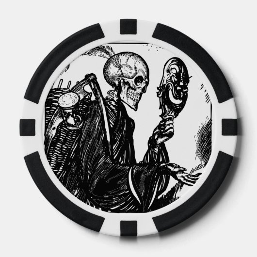 Keramische pokerchips, donkerblauwe effen rand pokerchips (Voorkant)