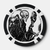 Keramische pokerchips, donkerblauwe effen rand pokerchips (Achterkant)