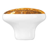 Keramische Pull Knop met Gouden Glitter en Bokeh G (Zijkant)