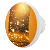 Keramische Pull Knop met Gouden Glitter en Bokeh G (Rechts)