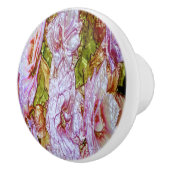 Keramische Pull -  roze bloemig Knop (Rechts)