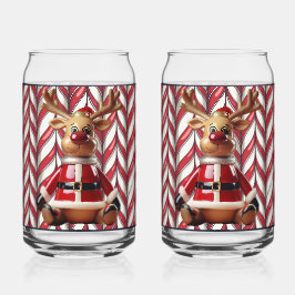 Keramische rendier frisdrankglas blikvorm glas