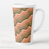 keramische retrostroom | Earth Wavy Pattern Latte  Latte Mok (Rechts)