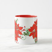 Keramische rode poinsettia bloem mok (Midden)
