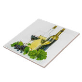 Keramische rode rode witte wijndruiven met bril tegeltje (Zijkant)