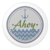 Keramische schedel, Kustvormig levend design, blau Knop (Voorkant)