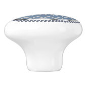 Keramische schedel, Kustvormig levend design, blau Knop (Zijkant)