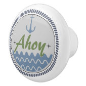 Keramische schedel, Kustvormig levend design, blau Knop (Rechts)