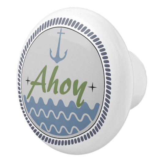 Keramische schedel, Kustvormig levend design, blau Knop (Rechts)