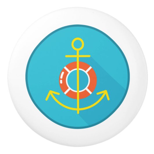 Keramische schedel, Kustvormig levenontwerp, Anker Keramische Knop (Voorkant)