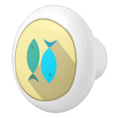 Keramische schedel, Kustvormig levenspatroon, vis Knop (Rechts)