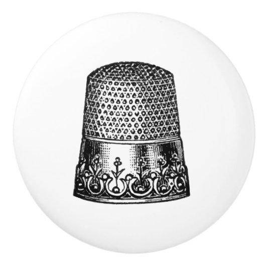 Keramische schedel -  naaigeltje, duimbaar keramische knop (Voorkant)