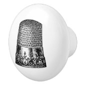 Keramische schedel -  naaigeltje, duimbaar keramische knop (Rechts)