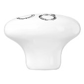 Keramische schedel -  naaigeltje, kraanschaar keramische knop (Zijkant)