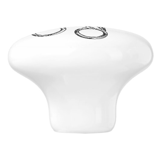 Keramische schedel -  naaigeltje, kraanschaar keramische knop (Zijkant)