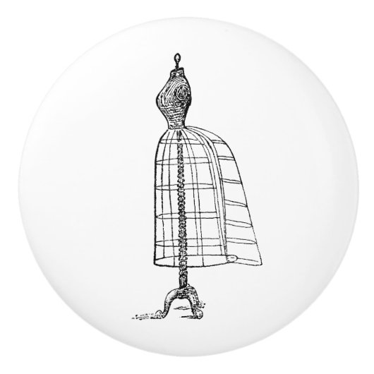 Keramische schedel -  naaigeltje, mannequin knop (Voorkant)