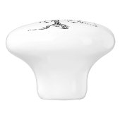 Keramische schedel -  naaigeltje, mannequin knop (Zijkant)