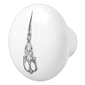 Keramische schedel -  naaigeltje, schaar keramische knop (Rechts)