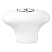 Keramische schedel - naaigeltje, schaar knop (Zijkant)